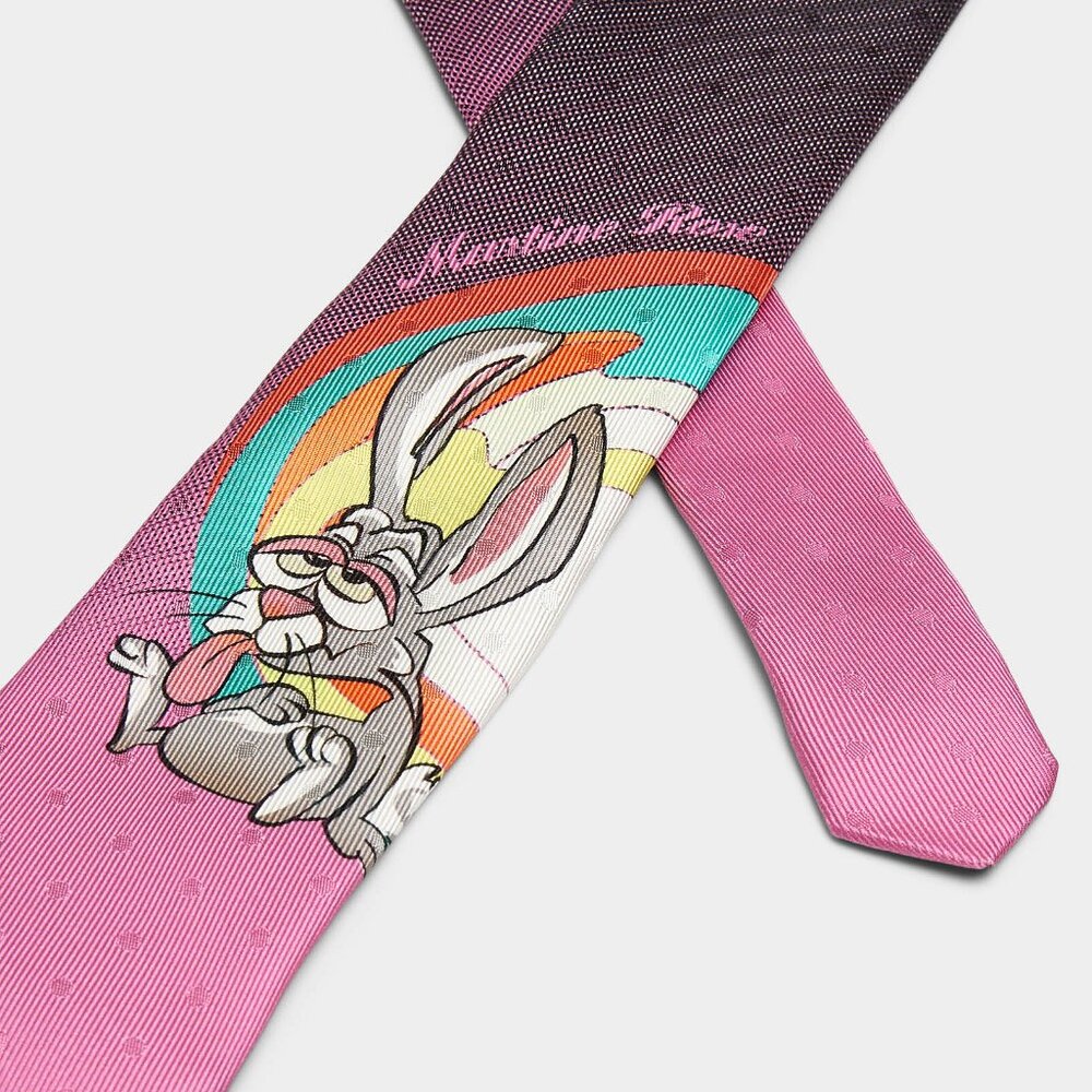 BNWT SS25 MARTINE ROSE RABBIT PURE SILK TIE